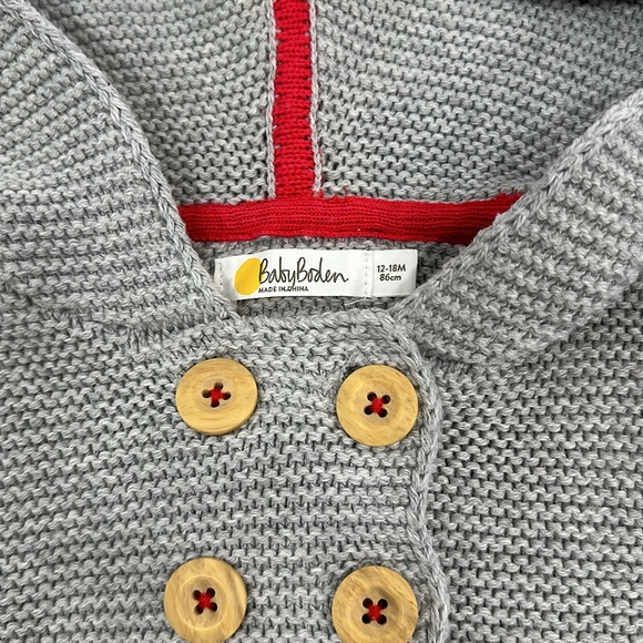 NEW NEVER WORN Cute by BABY BODEN sweater. Color gray. Size 12-18M - Picture 2 of 5